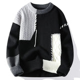 Lace Up Style Round Neck Knitted Sweater Black, XS - Streetwear Sweater - Slick Street