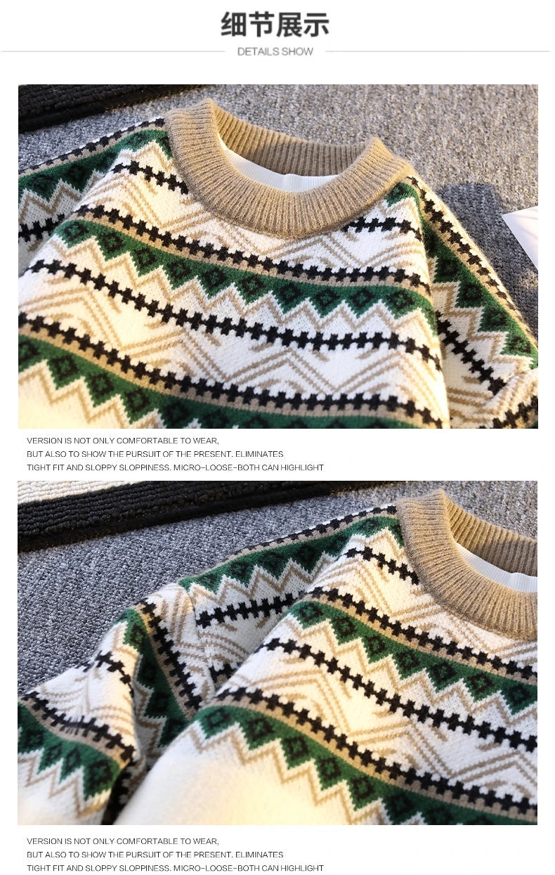 Native Art Knitwear O-Neck Sweater , - Streetwear Sweater - Slick Street