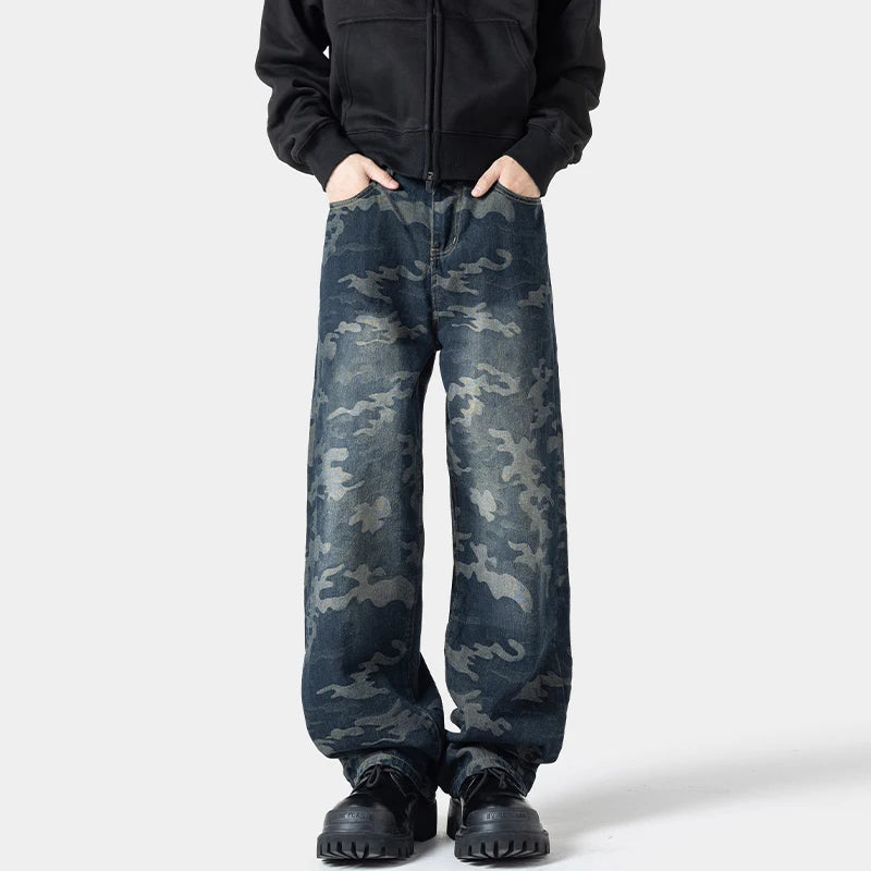 Camouflage Wide Leg Pants , - Streetwear Pants - Slick Street