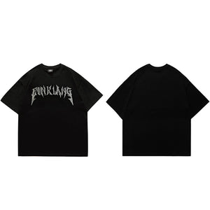 FUNKLANG Logo Casual T-Shirt Black, M - Streetwear T-Shirts - Slick Street