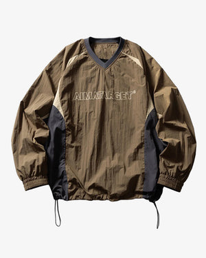 AIMATARGET Color Block Long Sleeve Over Jacket Brown, M - Streetwear Jacket - Slick Street