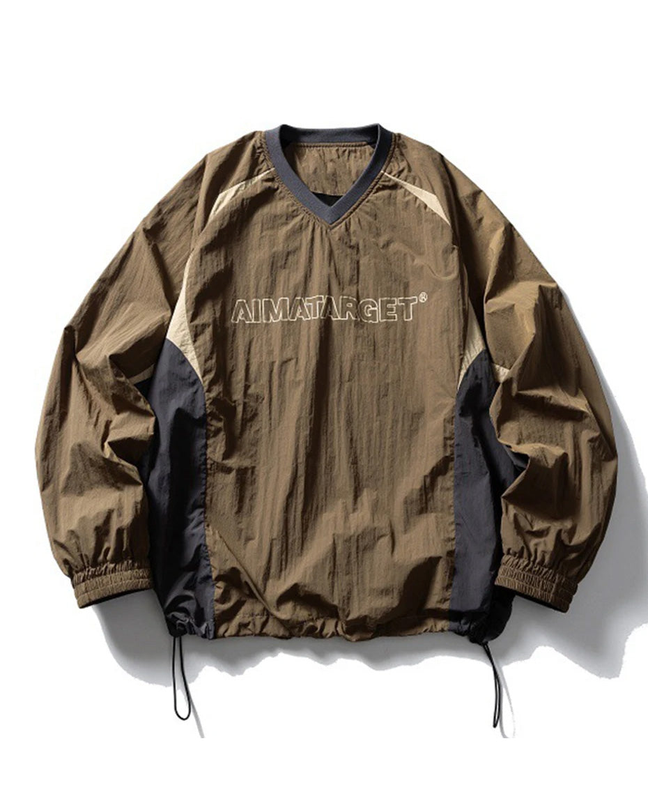AIMATARGET Color Block Long Sleeve Over Jacket , - Streetwear Jacket - Slick Street
