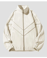 Striped White Lining With Rib sleeve Style Jacket White, XS - Streetwear Jacket - Slick Street