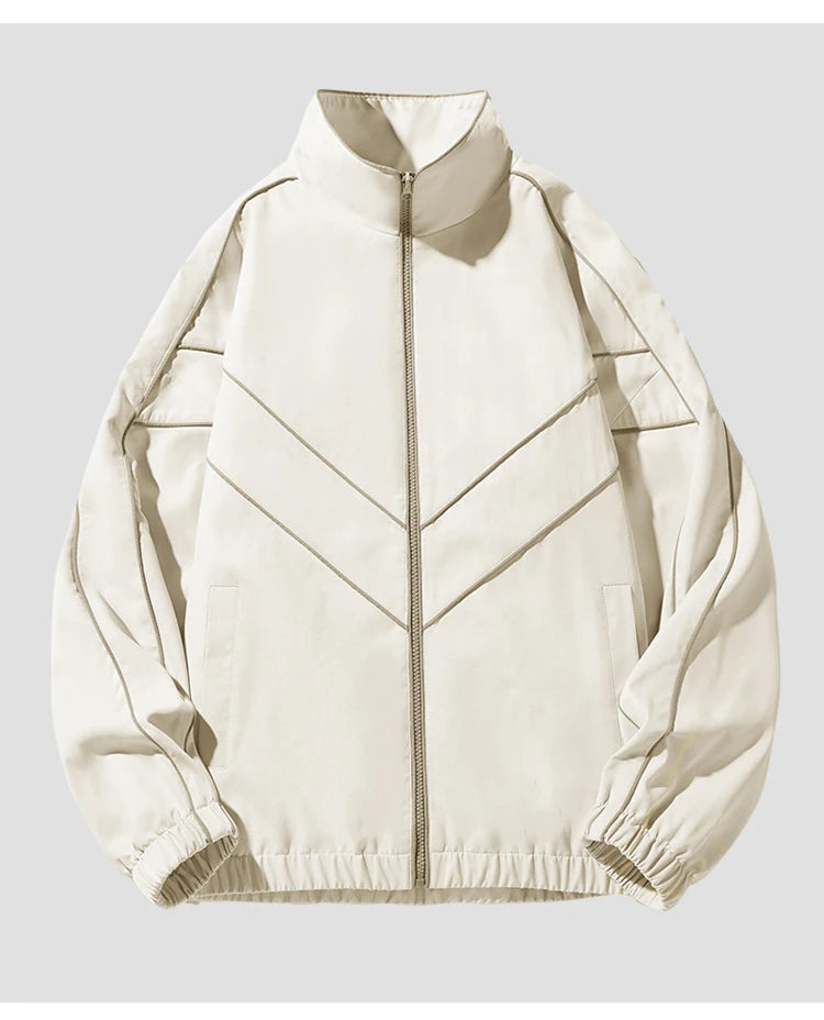 Striped White Lining With Rib sleeve Style Jacket White, XS - Streetwear Jacket - Slick Street
