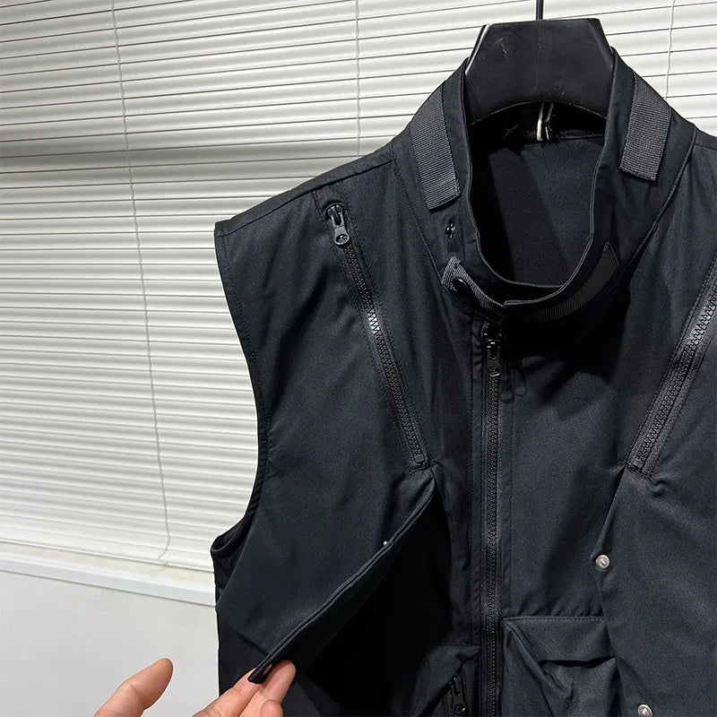 Dark Crow Sleeveless Zipper Vest , - Streetwear Vest - Slick Street