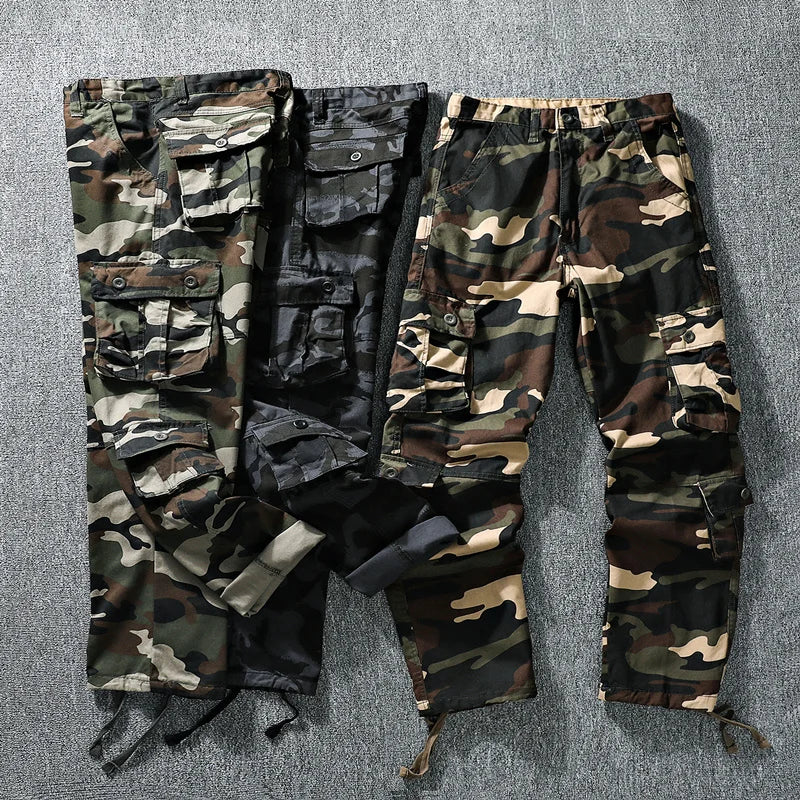 CA26 Tactical Camo Cargo Pants , - Streetwear Pants - Slick Street