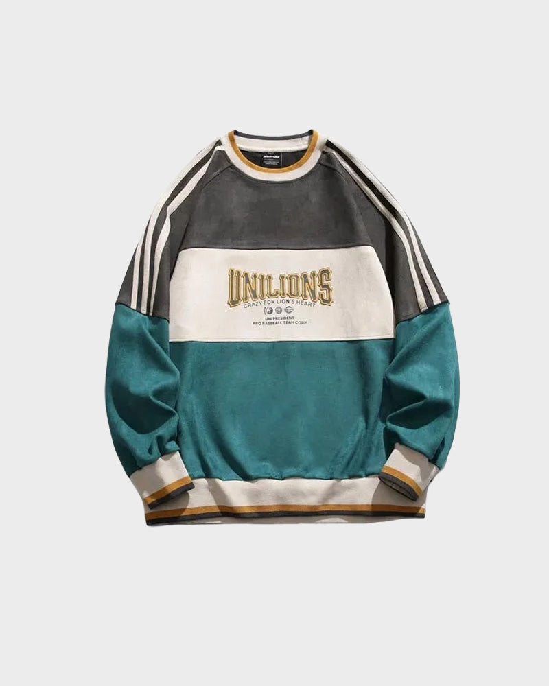 UNILIONS Color Block Pullover Sweatshirt XS, - Streetwear Sweatshirts - Slick Street