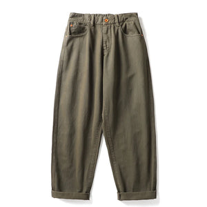 Casual Straight-Leg Trousers Army green, XS - Streetwear Pants - Slick Street