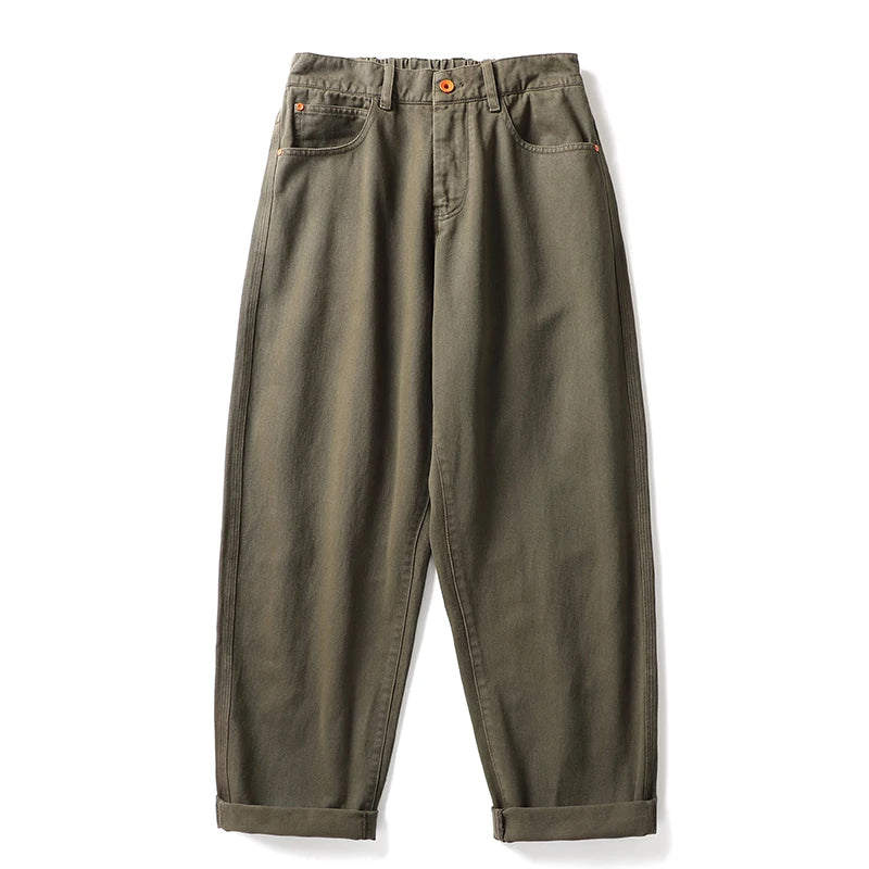 Casual Straight-Leg Trousers Army green, XS - Streetwear Pants - Slick Street