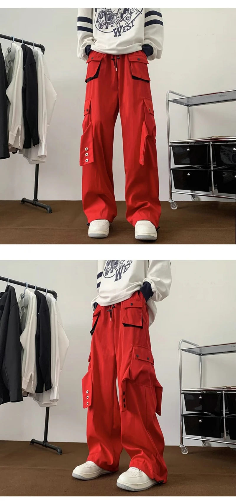 Multi Pockets Button-Up Streetwear Pants , - Streetwear Pants - Slick Street