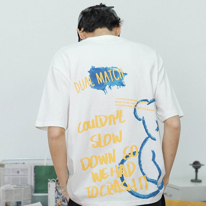 Tシャツ・カットソー ODDONEOUT COSMOS RABBIT TIE T-SHIRTS 4BUK446 오드원아웃(ODDONEOUT) COSMOS RABBIT TIE T-SHIRTS BLACK