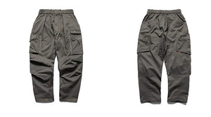 Multi-Pocket Elastic Waist Cargo Pants ,  - Streetwear Pants - Slick Street