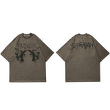 TRENCHIE Suffocation Fairy Angel Loose T-Shirt Brown, M - Streetwear T-Shirts - Slick Street