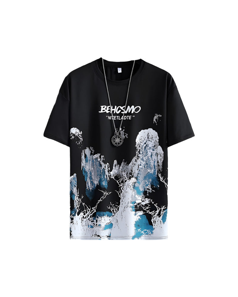Elegant Acrylic Paint T-Shirt , - Streetwear T-Shirts - Slick Street