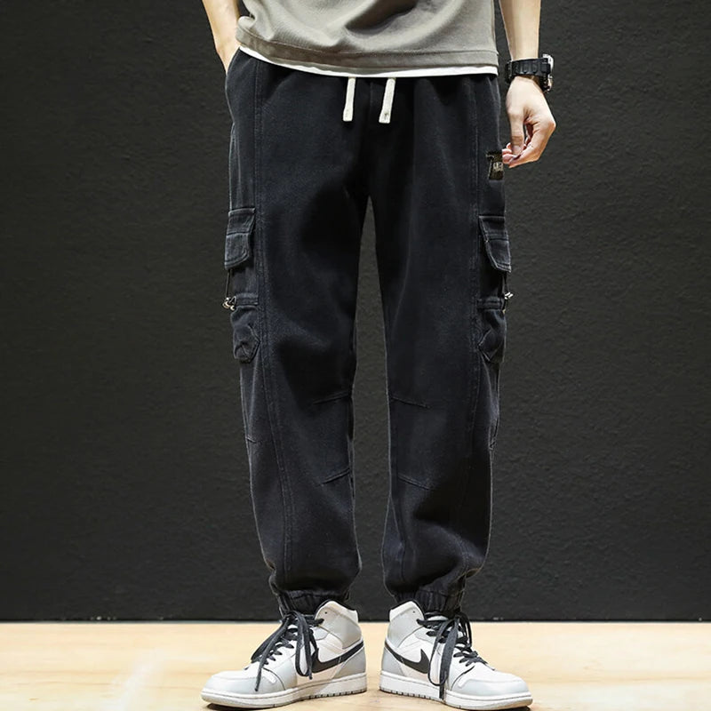 Straight Fit Elastic Ankle Length Pants ,  - Streetwear Pants - Slick Street