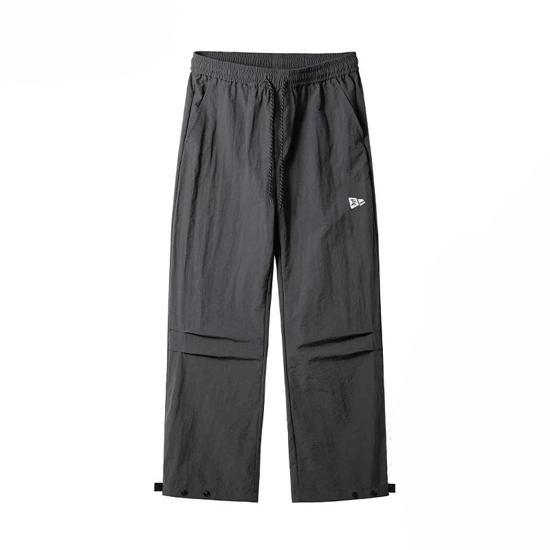 Hiking Style Straight Leg Pants Gray, M - Streetwear Pants - Slick Street