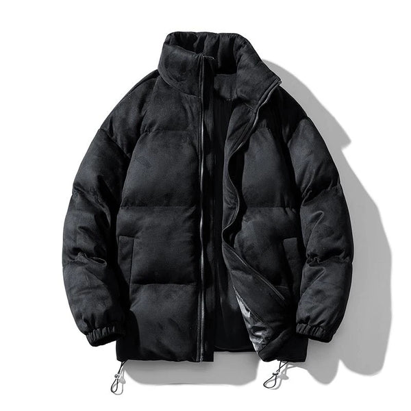 Dusky Color Padded Zipper Jacket Black, S - Streetwear Jacket - Slick Street