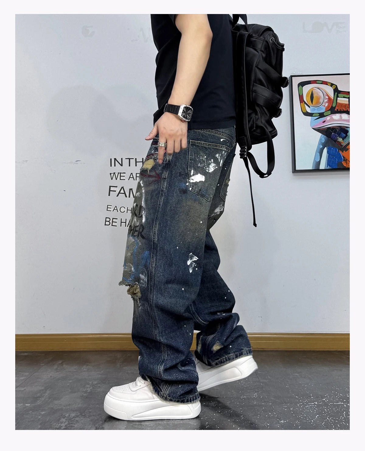 Third Brother Ripped Denim Jeans , - Streetwear Jeans - Slick Street