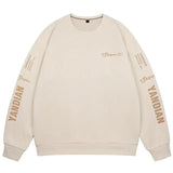 YANDIAN Shopee Waffle Fabric Sweater Beige, XS - Streetwear Sweater - Slick Street