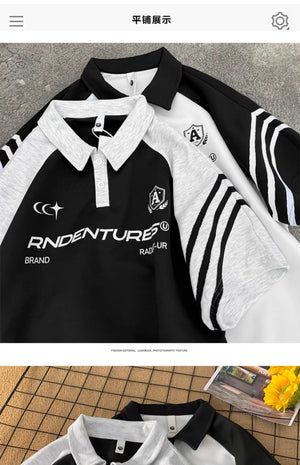 RADIANT-UR Contrast Color Polo T-Shirt , - Streetwear T-Shirts - Slick Street