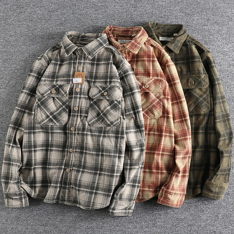Plaid Chore Long Sleeve Shirt , - Streetwear Shirt - Slick Street