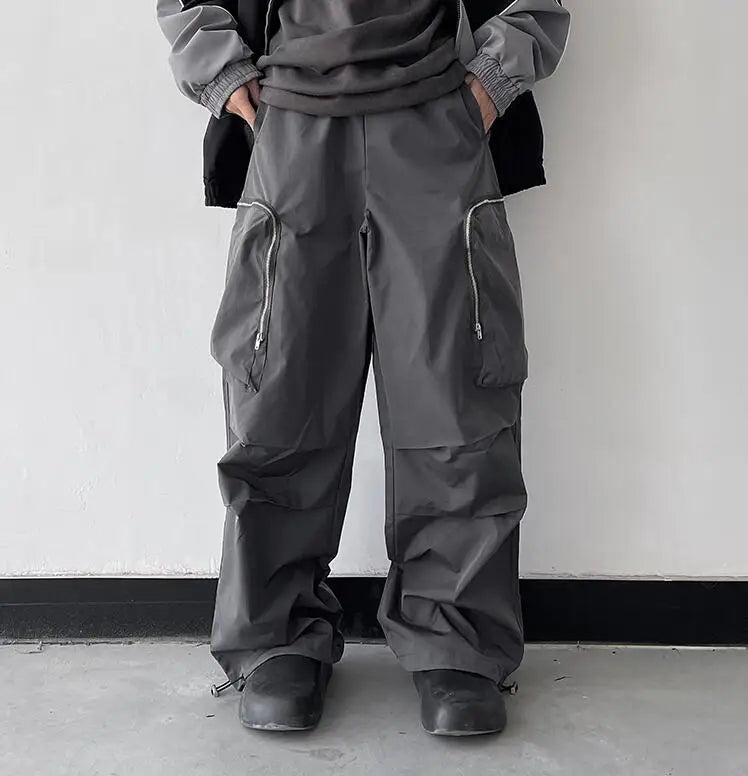 Large Knee Pocket Baggy Pants , - Streetwear Pants - Slick Street