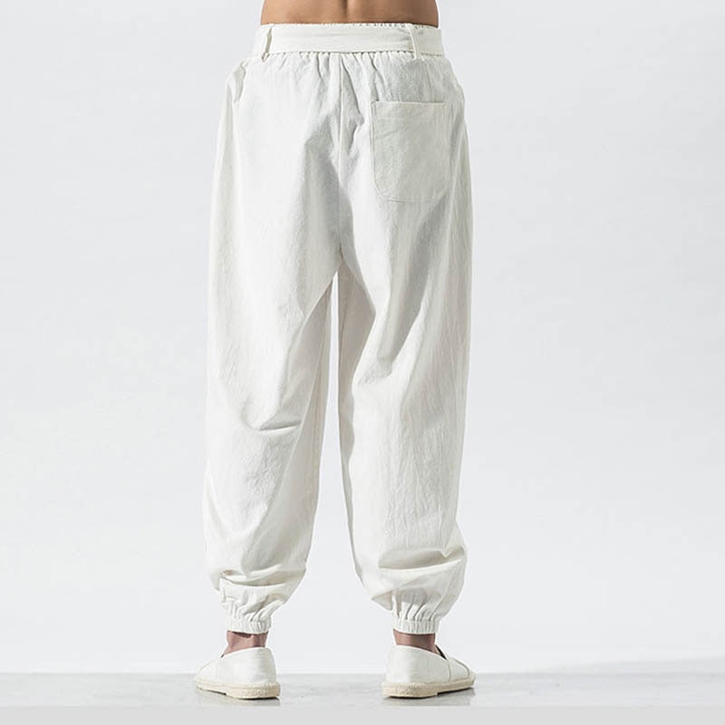 Japanese Embroidered Ribbon Tie Style Pants ,  - Streetwear Pants - Slick Street
