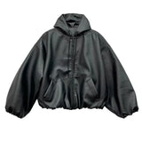 PU Leather Loose Black Jacket