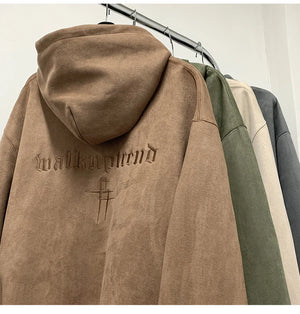 Malk Up Trend Suede Hoodie , - Streetwear Hoodie - Slick Street