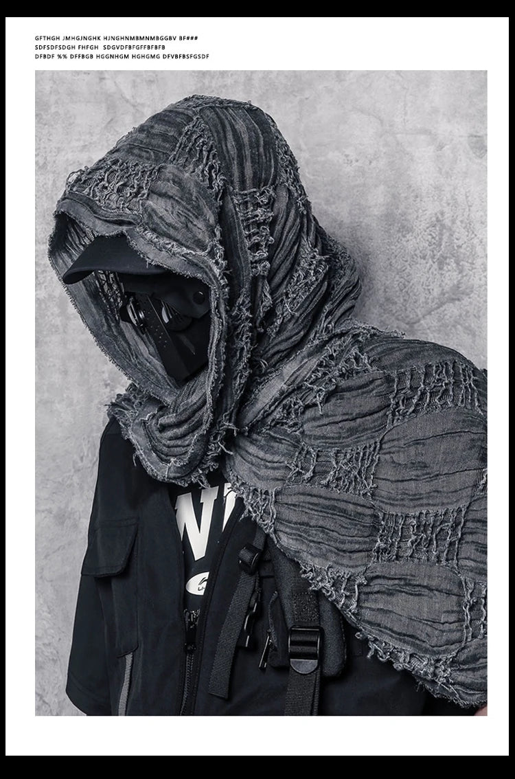 Ripped Design Round Neck Scarf , - Streetwear Accessories - Slick Street