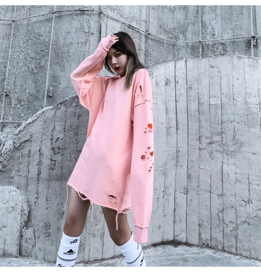 Distressed Gothic Sweatshirt , - Streetwear Sweatshirts - Slick Street