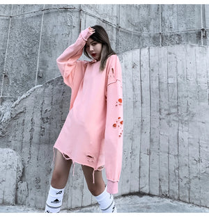 Distressed Gothic Sweatshirt , - Streetwear Sweatshirts - Slick Street