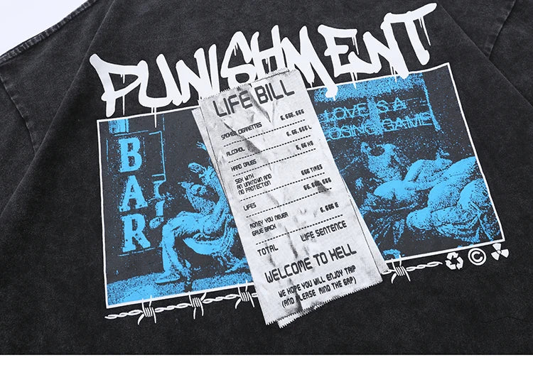 Punishment Bill Welcome To Hell T-Shirt ,  - Streetwear T-Shirt - Slick Street