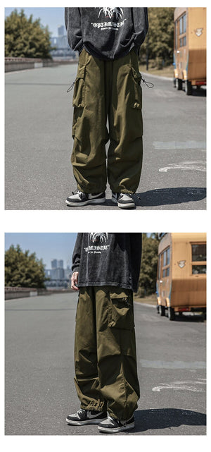 Straight Elastic Ankle Style Baggy Pants ,  - Streetwear Pants - Slick Street