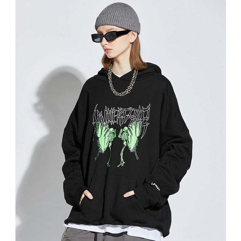 UNTP Caterpillar Skeleton Pullover Hoodie ,  - Streetwear Hoodie - Slick Street