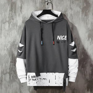 Two Tone Double Layer Style Ripped Hoodie ,  - Streetwear Hoodie - Slick Street