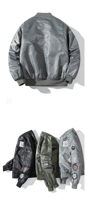 Retro Letter Embroidered Elastic Waist Jacket ,  - Streetwear Jacket - Slick Street