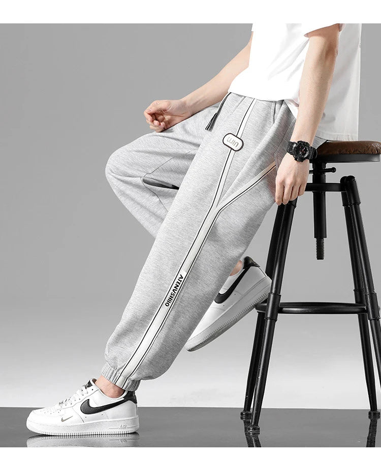 Side Stripe Design Ankle Length Pants ,  - Streetwear Pants - Slick Street