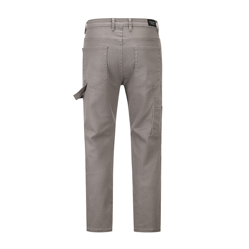 Solid Color Multi Pockets Denim Pants ,  - Streetwear Pants - Slick Street