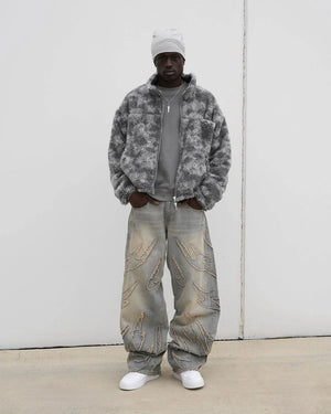 Y2k Retro Raw Edge Patchwork Denim Jeans ,  - Streetwear Pants - Slick Street