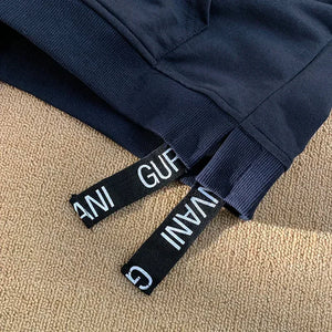 Black And Blue Color Two Piece Hoodie , - Streetwear Hoodie - Slick Street