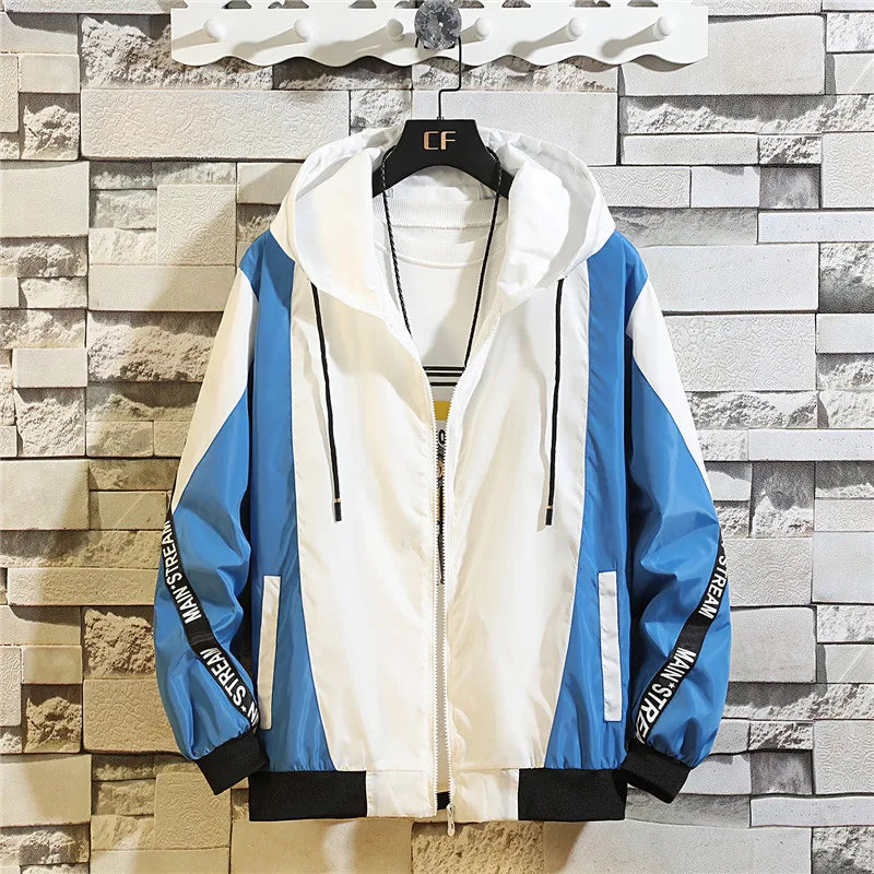 Main Stream Windbreaker Puffer Jacket Blue, XS - Streetwear Jacket - Slick Street