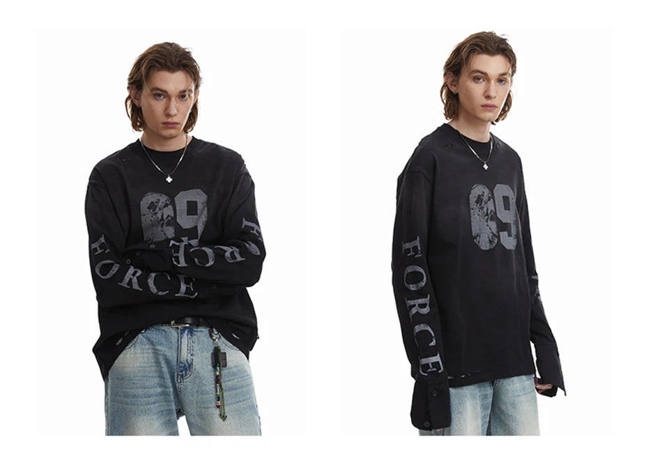 Force 09 Graphic Long Sleeve Tee , - Streetwear T-Shirt - Slick Street