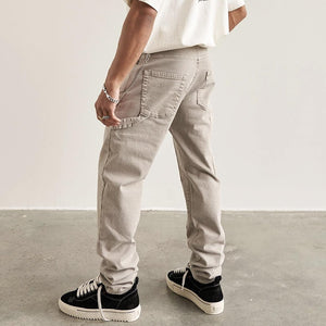 Solid Color Multi Pockets Denim Pants ,  - Streetwear Pants - Slick Street
