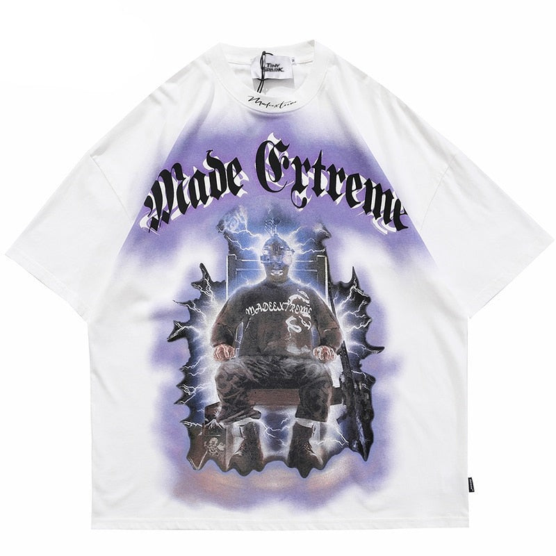 MADE EXTREME Electrify Polygraphy Loose T-Shirt , - Streetwear T-Shirts - Slick Street