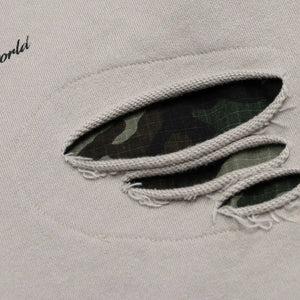 Vintage Ripped Hole Elastic Waist Hoodie ,  - Streetwear Hoodie - Slick Street