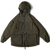New Heights VA1 Hiking Multi-Pocket Puffer Jacket Army green, XS - Streetwear Jacket - Slick Street