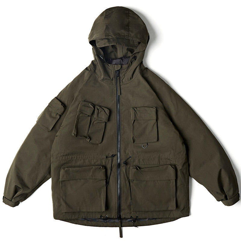 New Heights VA1 Hiking Multi-Pocket Puffer Jacket Army green, XS - Streetwear Jacket - Slick Street