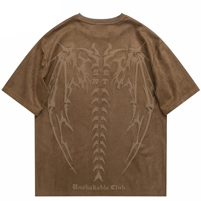 Spinal Cord Devil Wings Skeleton T-Shirt , - Streetwear T-Shirts - Slick Street