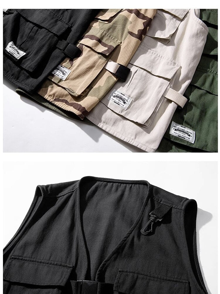 Multi-Pockets Fishing Vest Camping ,  - Streetwear Vest - Slick Street